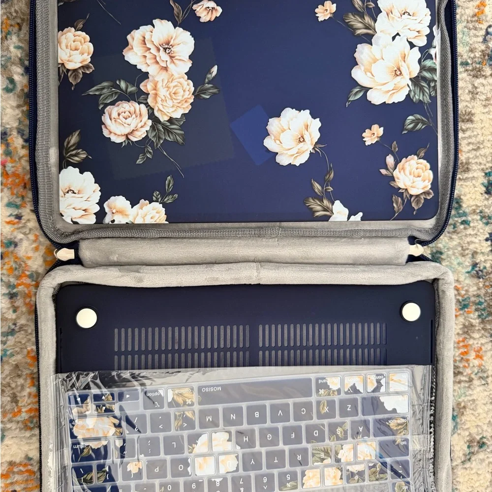 Floral Tablet Sleeve - Navy Blue